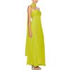Women's Strapless Tube Top Maxi Dress Off Shoulder Pleated Long Dress with Neck