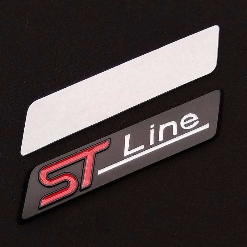 cjbkmg1 3D Metal STLine ST Line Emblem Car Fender Rear Trunk Badge Decals Sticker For Ford Focus Fiesta Mondeo Decorative Accessories