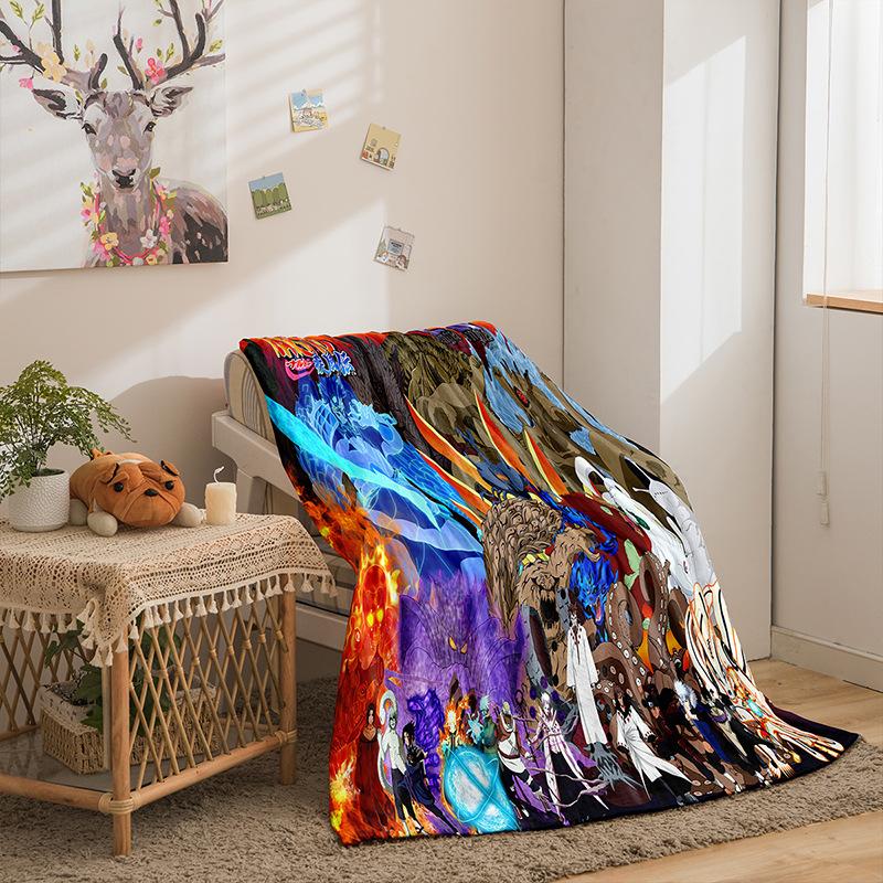 Cartoon Animation Hokage Series Double Sided Flannel 3D Digital Printing Blanket Blanket