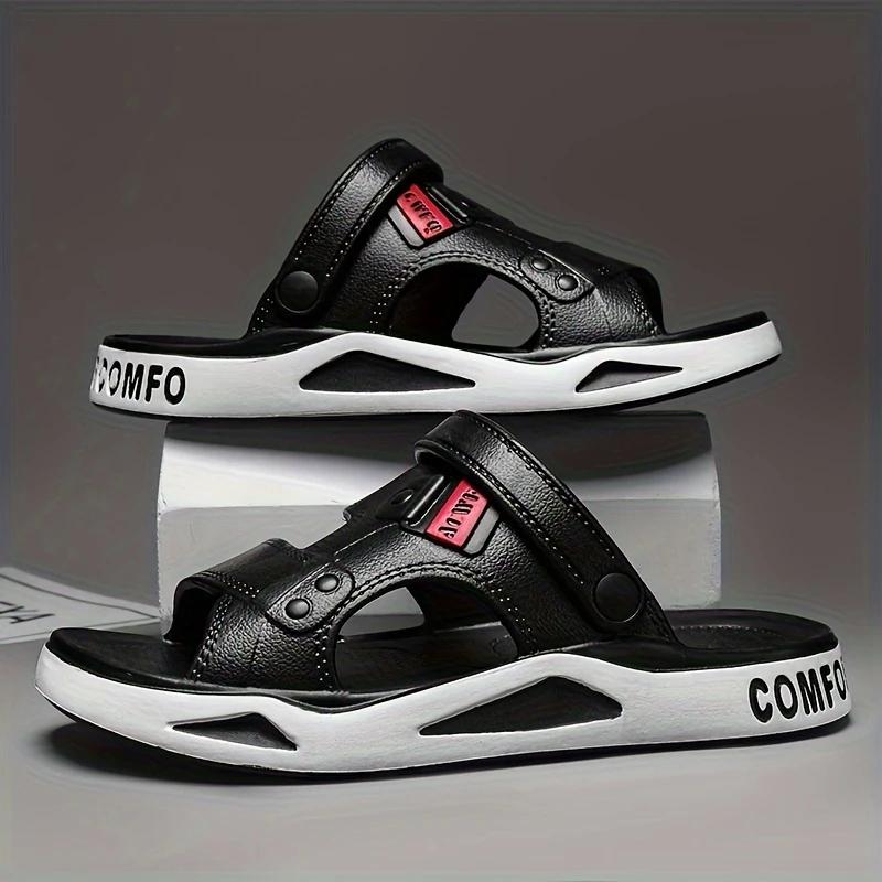 

Мужская летняя дышащая нескользящая пляжная обувь - сандалии из материала ЭВА для использования в помещении и на открытом воздухе 44-45 чёрный