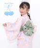 Bee Yukata Set for Easy to Separate Perfect for Festivals and Fireworks Dusky Pink with Chrysanthemum Design 3-Piece Girls, Summer, Wear, Style,