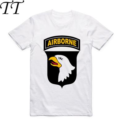 2019 Lato Nowa Moda Męski Nadruk Konfederacka Armia USA 101 Powietrznodesantowa Koszulka z Krótkim Rękawem z Okrągłym Dekoltem Homme Cool Top Tee Swag T-shirt