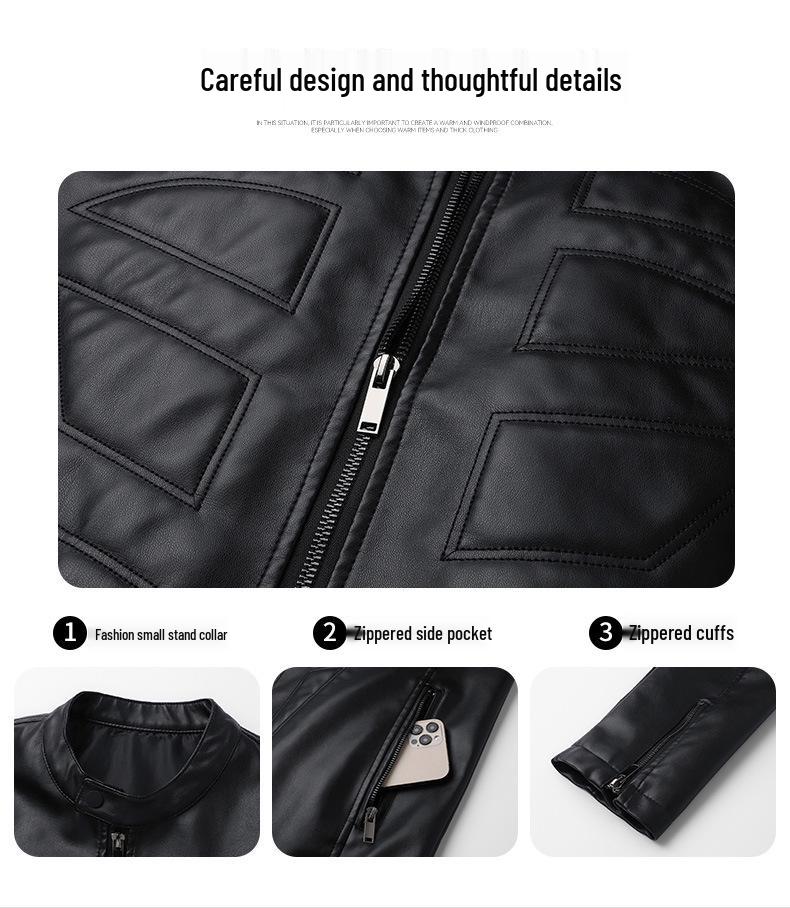 Men's Retro PU Stand Collar Leather Jacket for Spring/Autumn 2025 - Casual Motorcycle Style
