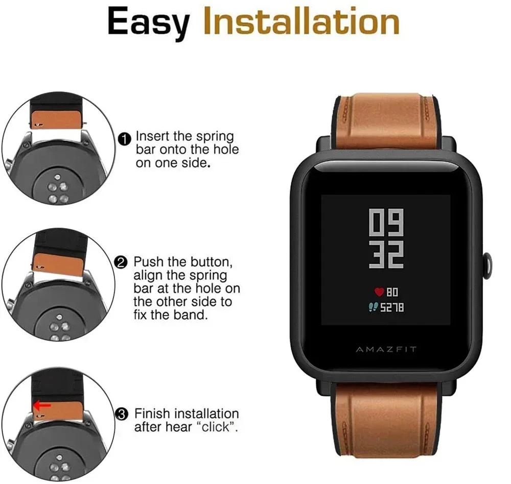 22mm Leather Silicone Strap for Huawei Watch GT6 6Pro GT5 GT4 46mm/Ultimate Replace Bracelet for Xiaomi Watch color 2/S4 S1 Band