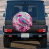 A 2D Flat-printed Tire Cover With Plum And Bird Pattern, Made Of Polyester Fabric, No Electricity Required, Suitable For Hotel P