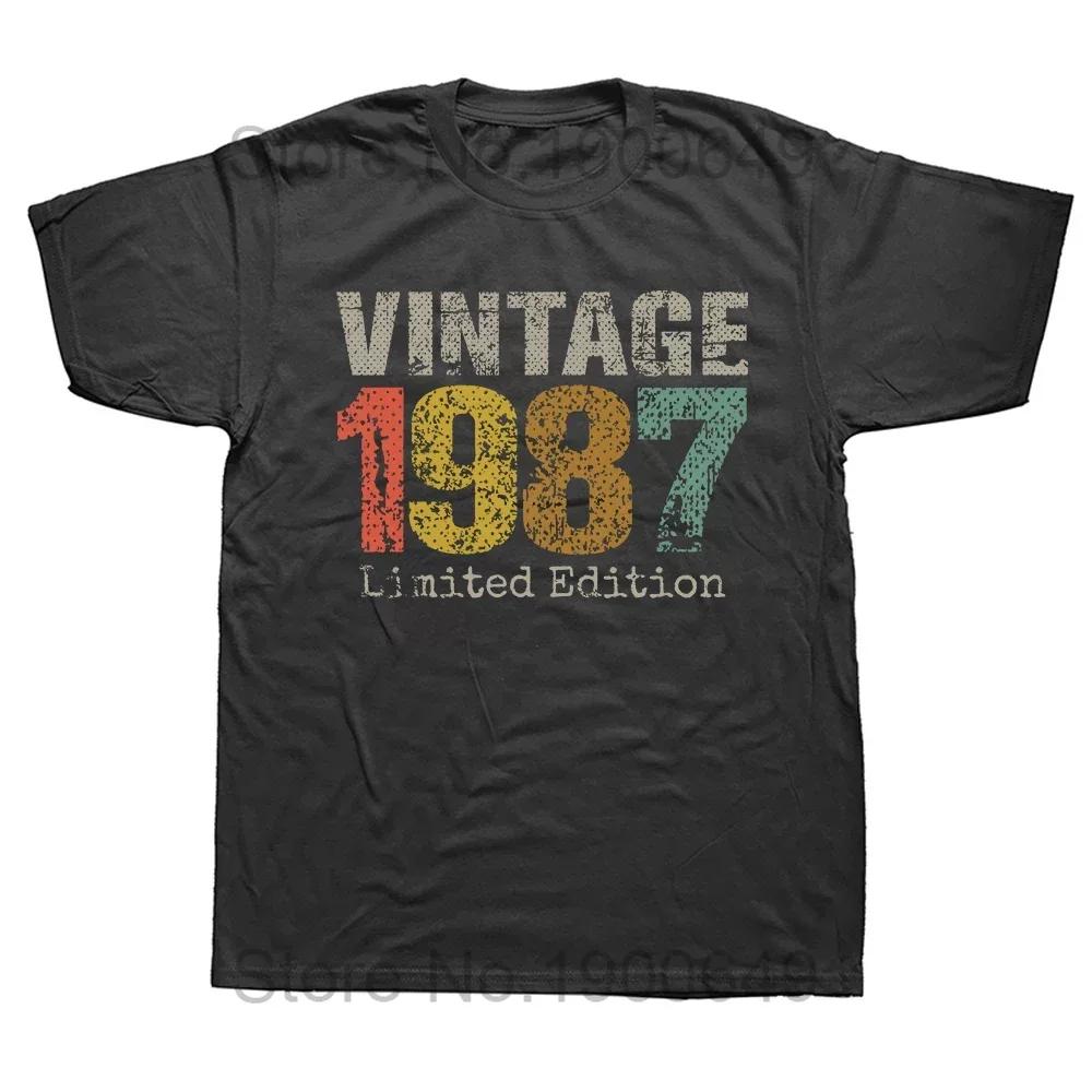 Funny Vintage 1987 Music Cassette 37th Birthday Gifts 37 Years Old Tee Tops Round Neck ShortSleeve Fashion Tshirt Basic Tshirt