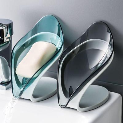 Suction Cup Soap Holder Leaf Shape Soap Container Non-Slip Soap Dish  for Bathroom