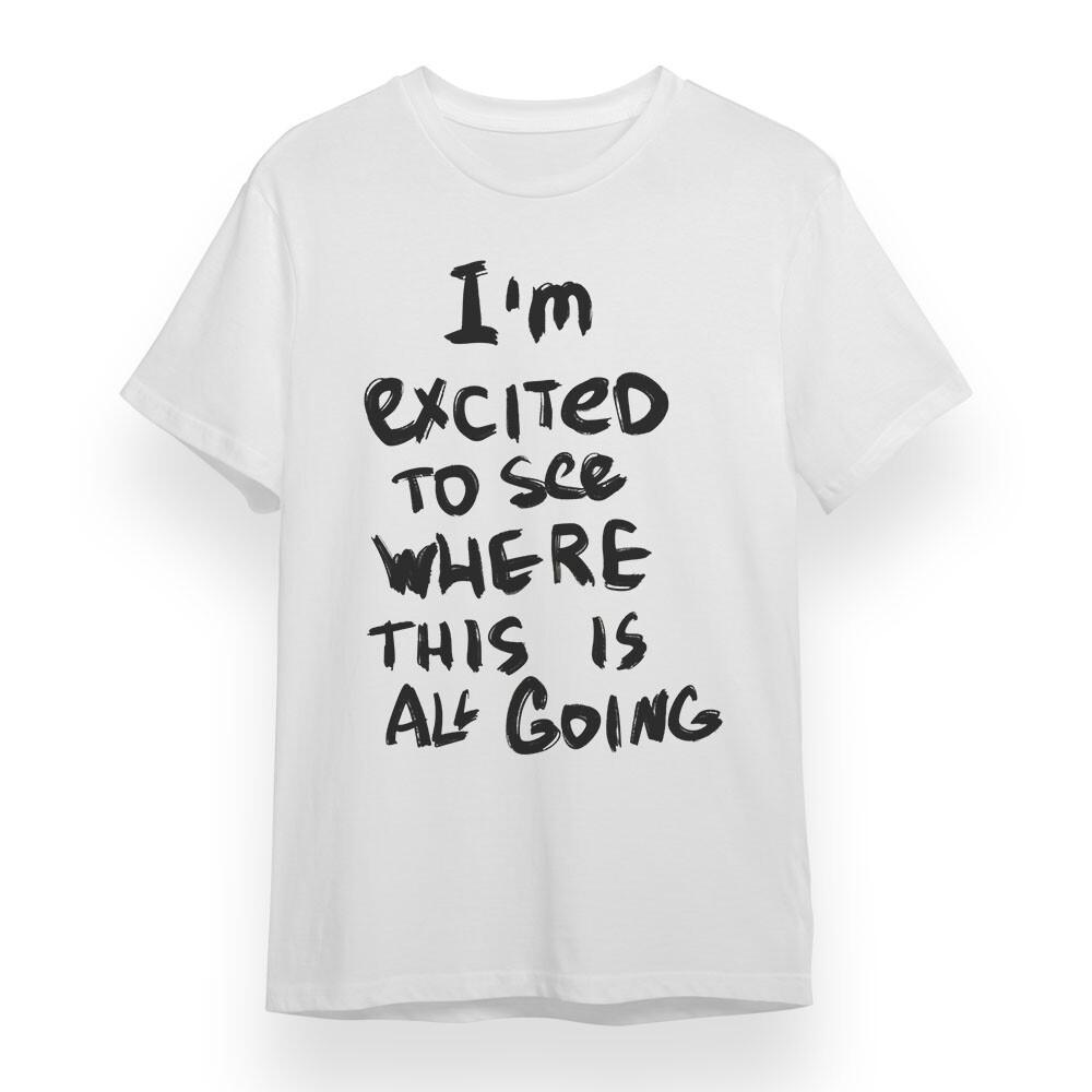 

Women s Plus Size T-shirt With I m Excited to See Future Graphic Cotton Tee USA M