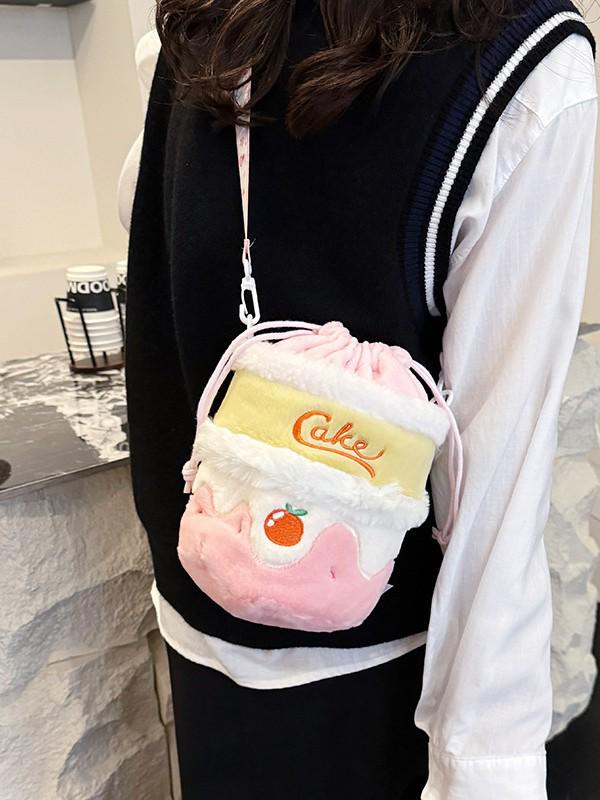Plüsch Cartoon Kuchen Schulter- & Umhängetasche - Niedliche Vielseitige Geldbörse für Mädchen & Frauen