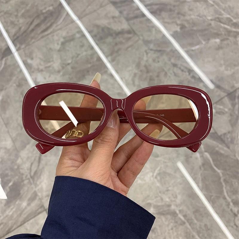 New Oval Big Frame Ladies Sunglass  Fashion Femalle Sunglasses Trendy Retro Designer Sun Shades Eyewear Uv400