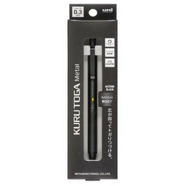 Механический карандаш Kuru Toga Metal 0,3 мм, цвет Nocturne Black, с набором стержней