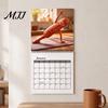 Coated Paper Wall Calendar Sausage 2027 Calendar, Funny Figure 12 Month Planner Creative Home Office Decor with Spiral Binding, Novelty Hanging