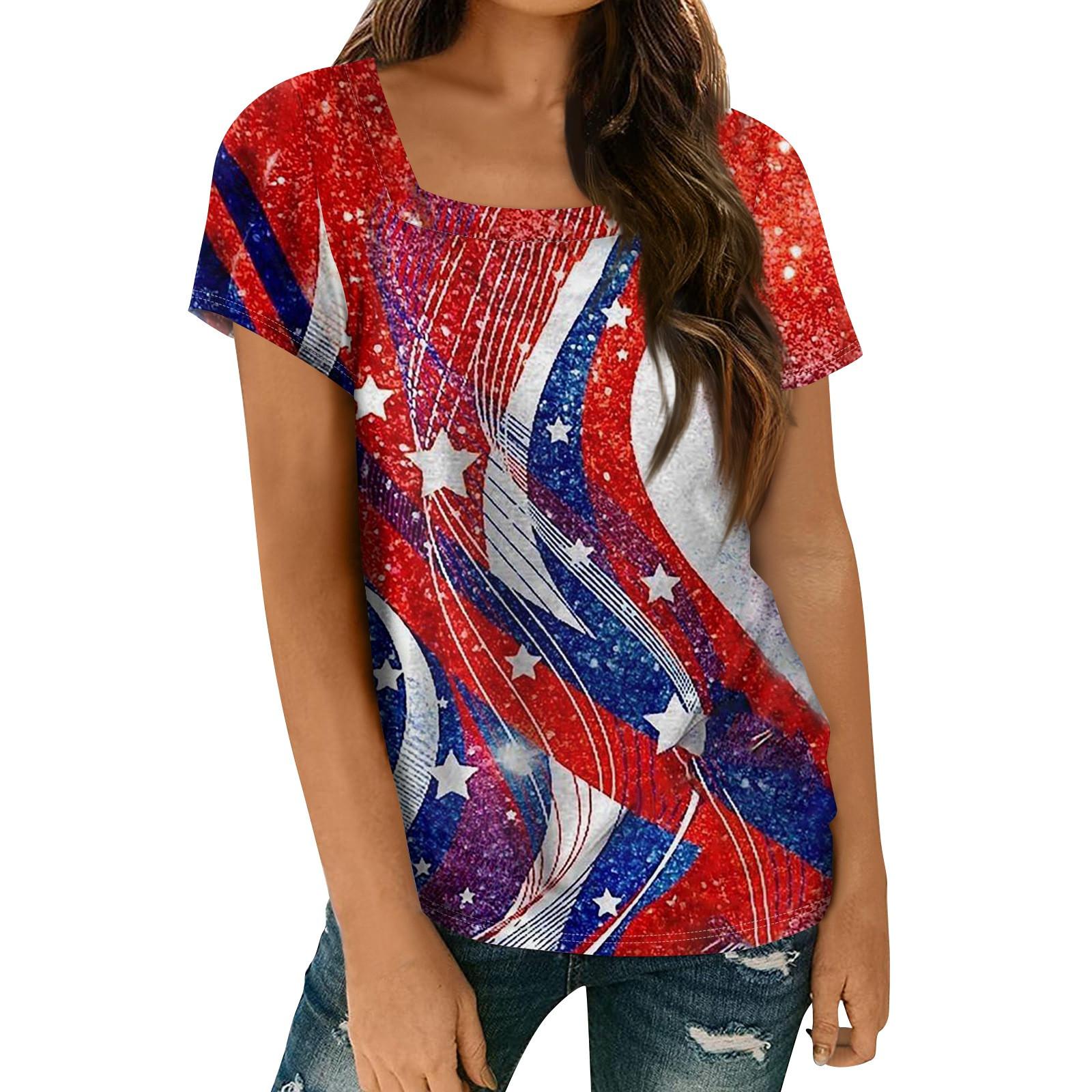 

Женские топы, весенне-летняя повседневная футболка с коротким рукавом и квадратным вырезом, базовая футболка с принтом XL винный