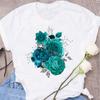 Women's Tops Fashion Flower Floral Print Lady T-shirt Casual Short Sleeve Aesthetic Clothes Shirt T-shirts Female Tops Tees