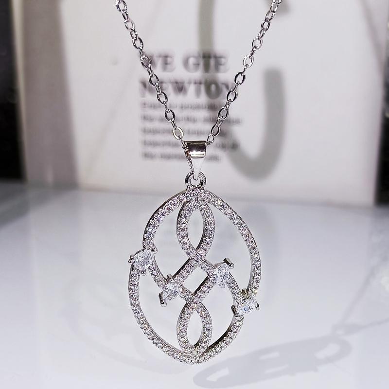 Creative Retro Versatile Tree Leaf Stud Earrings Plated With Platinum Zircon Ring Necklace Women'S Jewelry Three-Piece Set