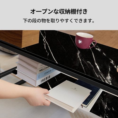 LunarLight Coffee Table, 100cm Wide, 45cm Deep, 38cm High, Perfect As a Center Table, Living Room Table, Coffee Table, or Desk, Compact Design, Adjust