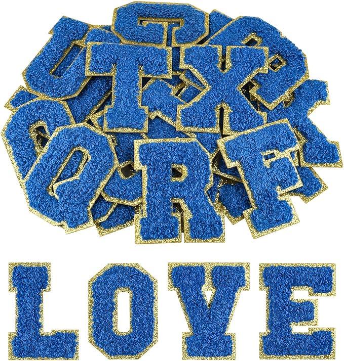 26Pcs Self Adhesive Chenille Letter Patches A-Z, Chenille Letters for Clothing, Fabric, Shoes, Bags