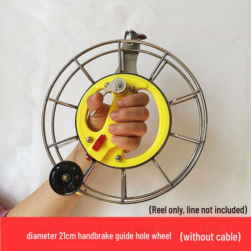 High-End Stainless Steel Kite Reel with Handbrake, Anti-Reverse, and Large Bearing for Sea Fishing