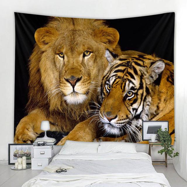 Lion Tapestry Yoga Buddha Decoration Tapestry Witchcraft Wall Decoration Tapestry Nordic Wall Background Tapestry