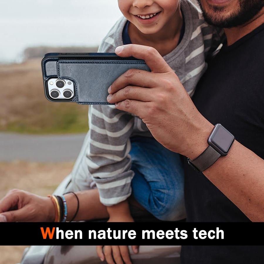 Portofel de culoare solidă, cu cataramă dublă magnetică, husă din piele pentru card de blocare RFID pentru iPhone 15 Pro Max 14 Plus 13 12 11 XR XS SE 2 8 7