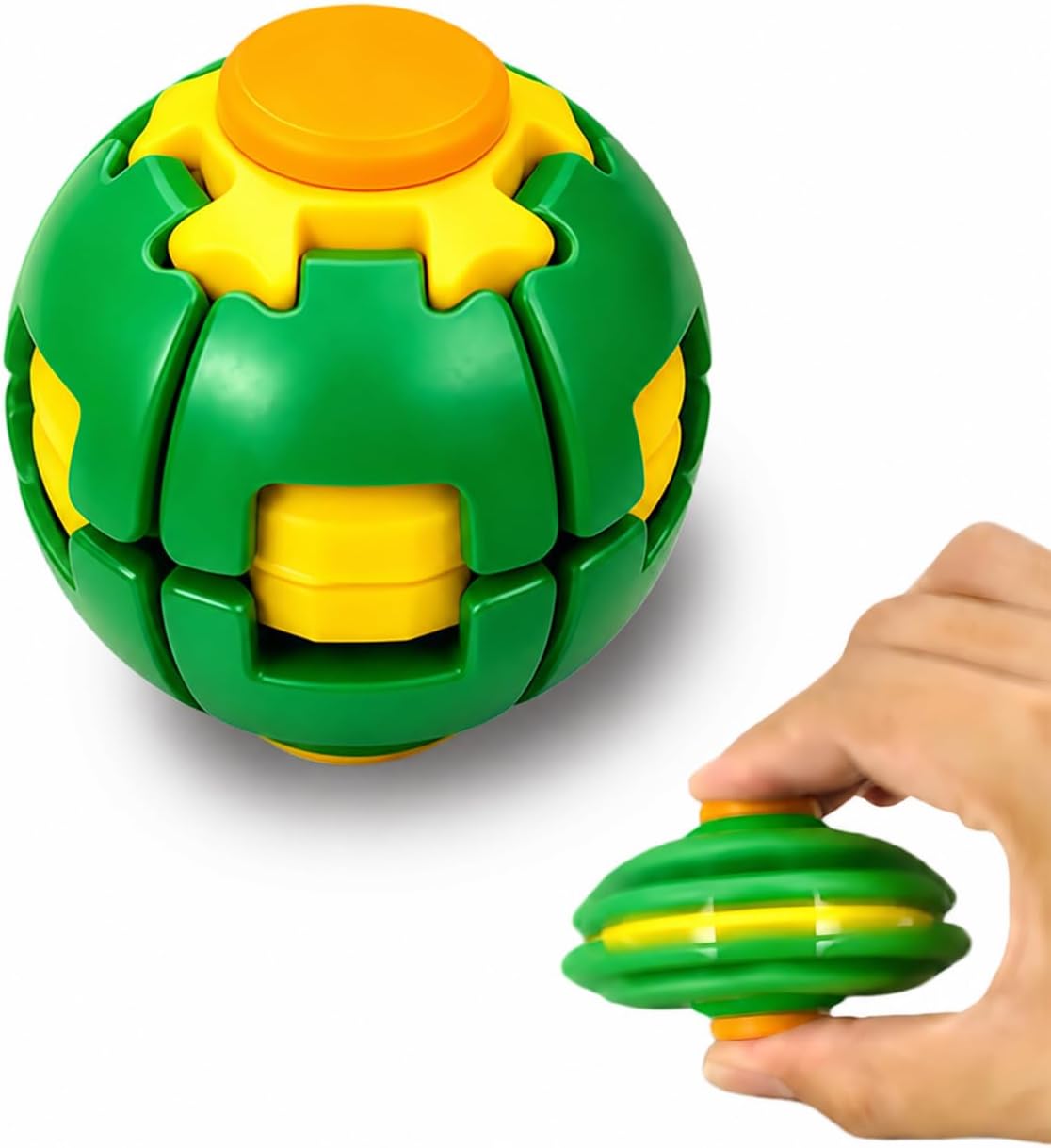 3D Draaibare Fidget Bal Stressverlichtend Speelgoed Dubbel Spel Push Pop Draaiende Vinger Gyroscoop Bol Draagbaar Hard Plastic Angst Sensorisch groen