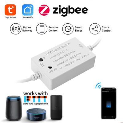 Tuya Smart Zigbee 3.0 USB 5V Switch with Alexa Voice Control & App Remote