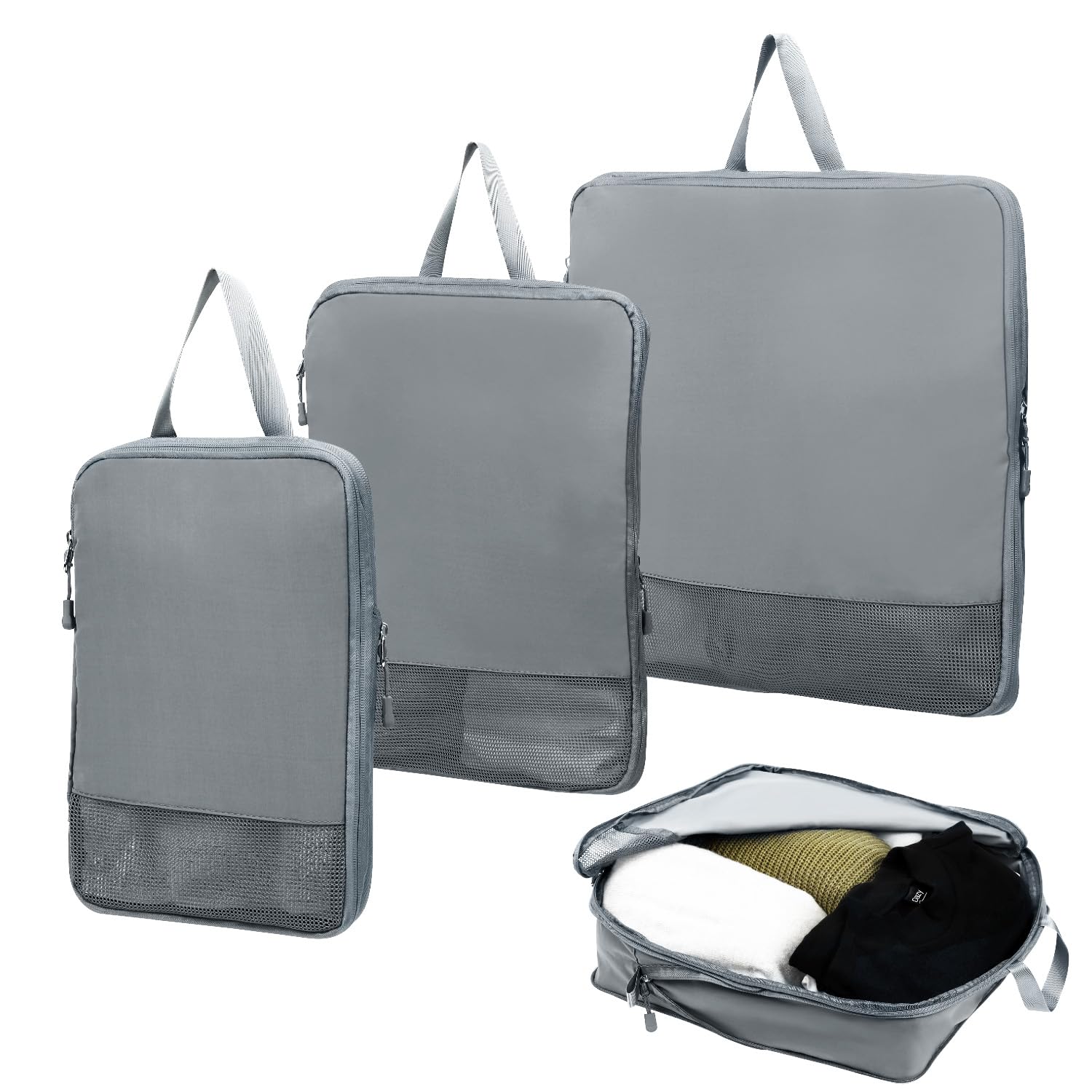 

Glowmin Travel Compression Bag Fabric Compression Travel Travel Compression Bag Содержимое набора, сумка, одежда, сумка, чехол, [Видная внутренняя часть] (Дымчатый синий)