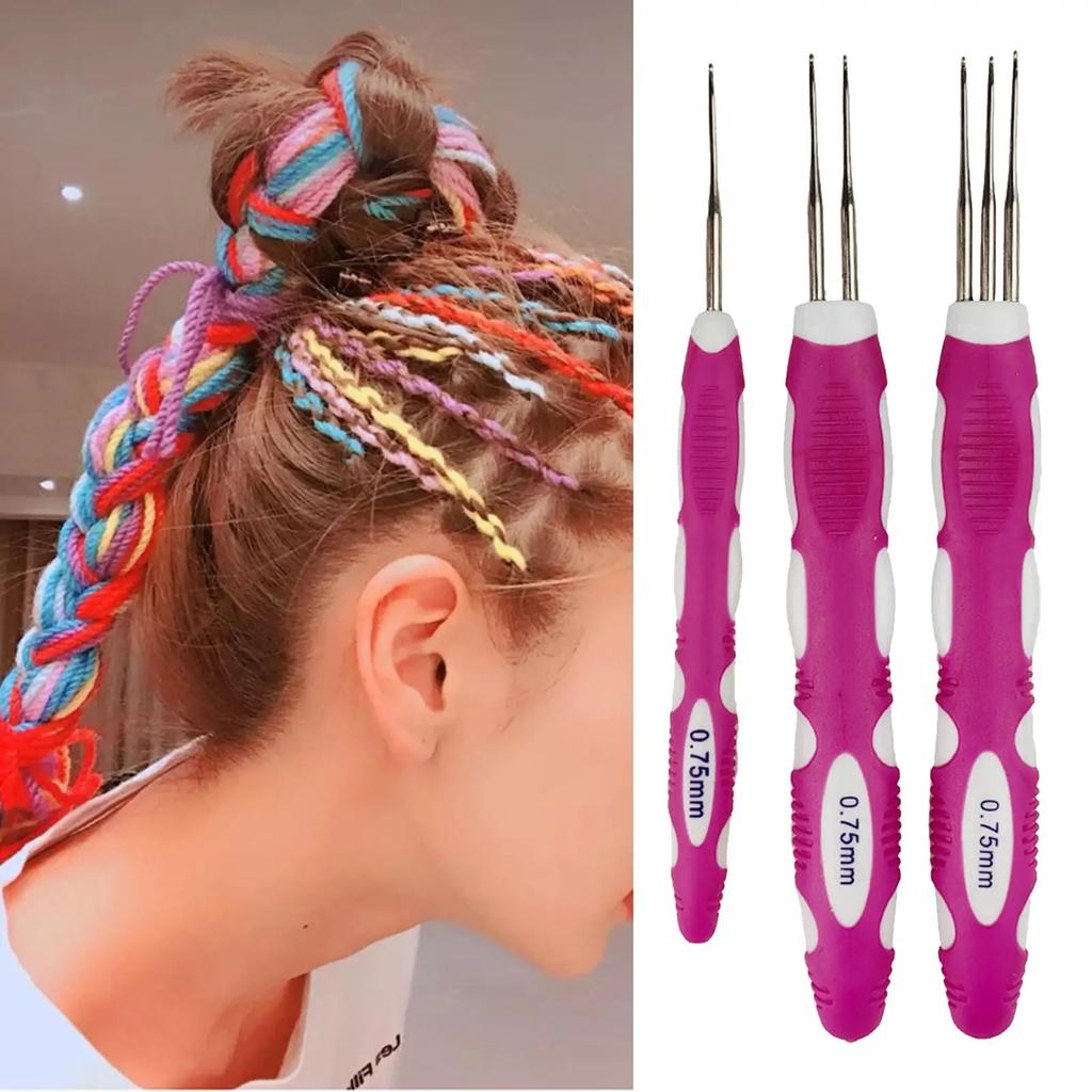 Dreadlocks Crochet Hooks with Handle Braid Hair Tool Dreadlock Crochet Needle 0.75mm
