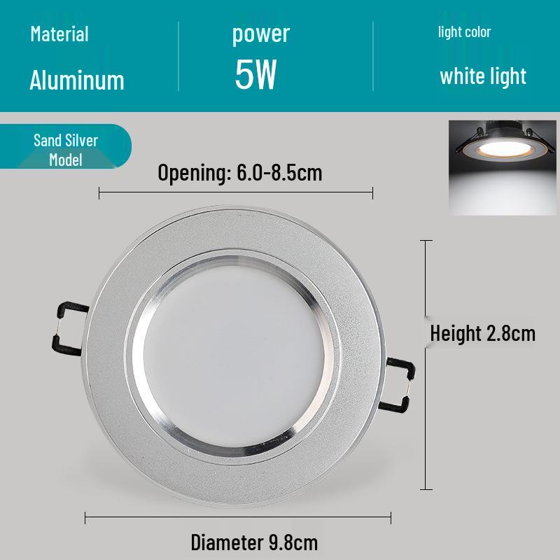 5W Dimmable Ceiling Downlight with 3-Color Settings