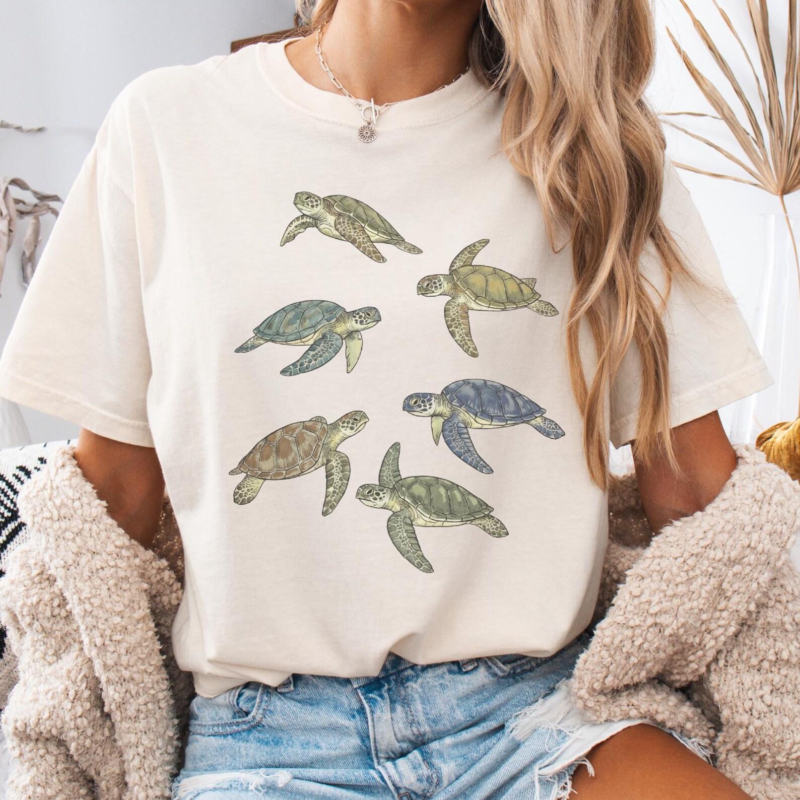 Sea Turtle Shirt, Watercolor Turtle Tee, Unisex Comfort Colors Tee, Ocean Lover Gift, Sea Turtle Lover Tee, Beach Graphic Tee 3XL