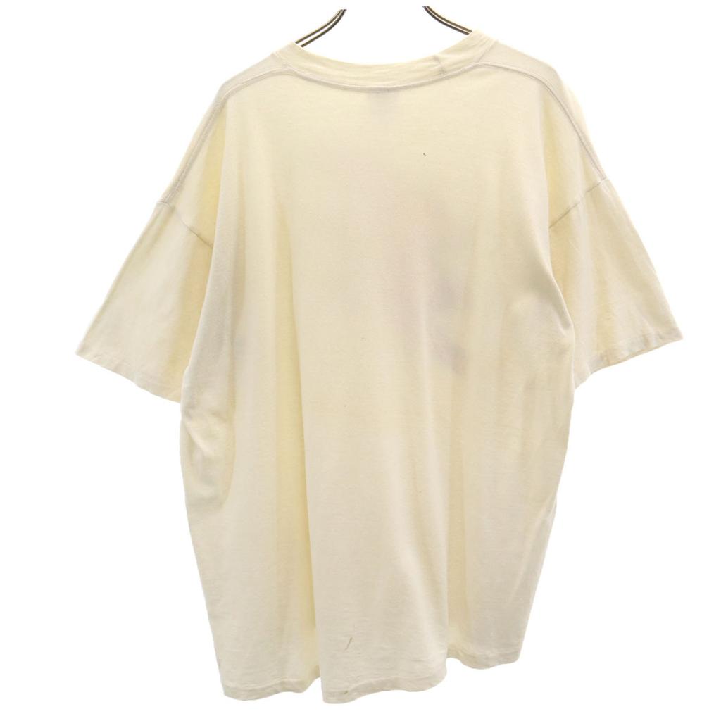 OKINA 90s Old Short sleeve T-shirt XL cream Single stitch Men's Used