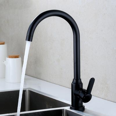 Matte Black Kitchen Faucet 1PC Hot And Cold Water Mixer Tap with 2 Hoses 304 Stainless Steel Sink Faucet