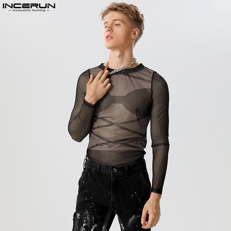 

INCERUN Summer See Through мужские сетчатые топы комбинезоны
