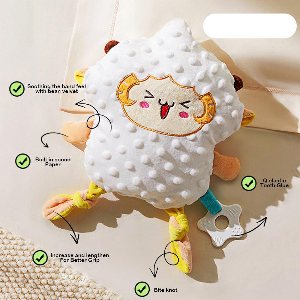 Bean Velvet Baby Soothers Toys With Teether Soothing Pillow Fun Sleeping Toy  for Infant