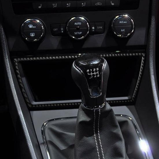 Carbon Fiber Center Drink Cup Holder Frame Cover Trim For Seat Leon 2017-