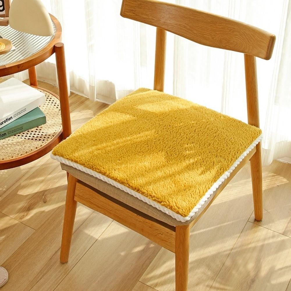 New Winter Thick Lamb Velvet Seat Cushion Anti-Slip 40cm Office Chair Pad Square Student Chair Cushion Dining Chair Pad