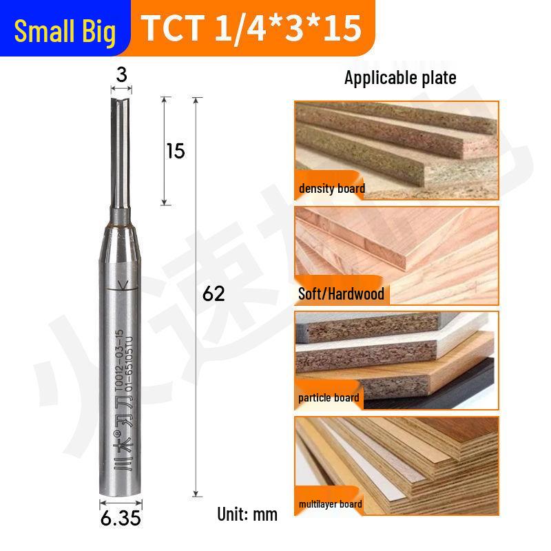 Kawaki TCT Double-Edged 1/4" Small Router Trimmer Knife Woodworking Slotting Cutter T001