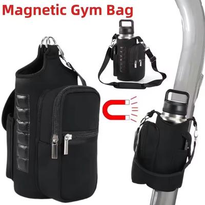 Magnetic Gym Sling Bag Water Bottle & Phone Holder Portable Crossbody Water Bottle Bag For Outdoor Sports Fitness Cup Holder Bag