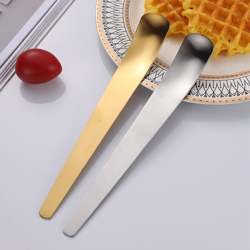 1PCS Flat Coffee Spoon Stainless Steel Coffee Stirrers Tea Spoons Ice Cream Cake Dessert Spoon Bar Kitchen Tableware