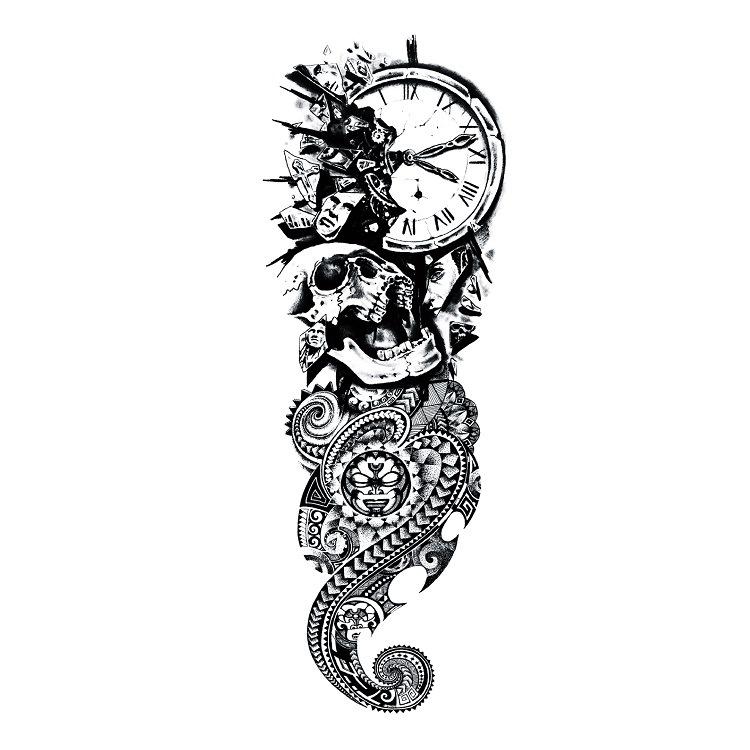 Full Arm Tattoo Sticker Large Flower Arm Waterproof Tattoo Sticker Full Arm Simulation Tattoo Amazon Set Single Piece Tattoo