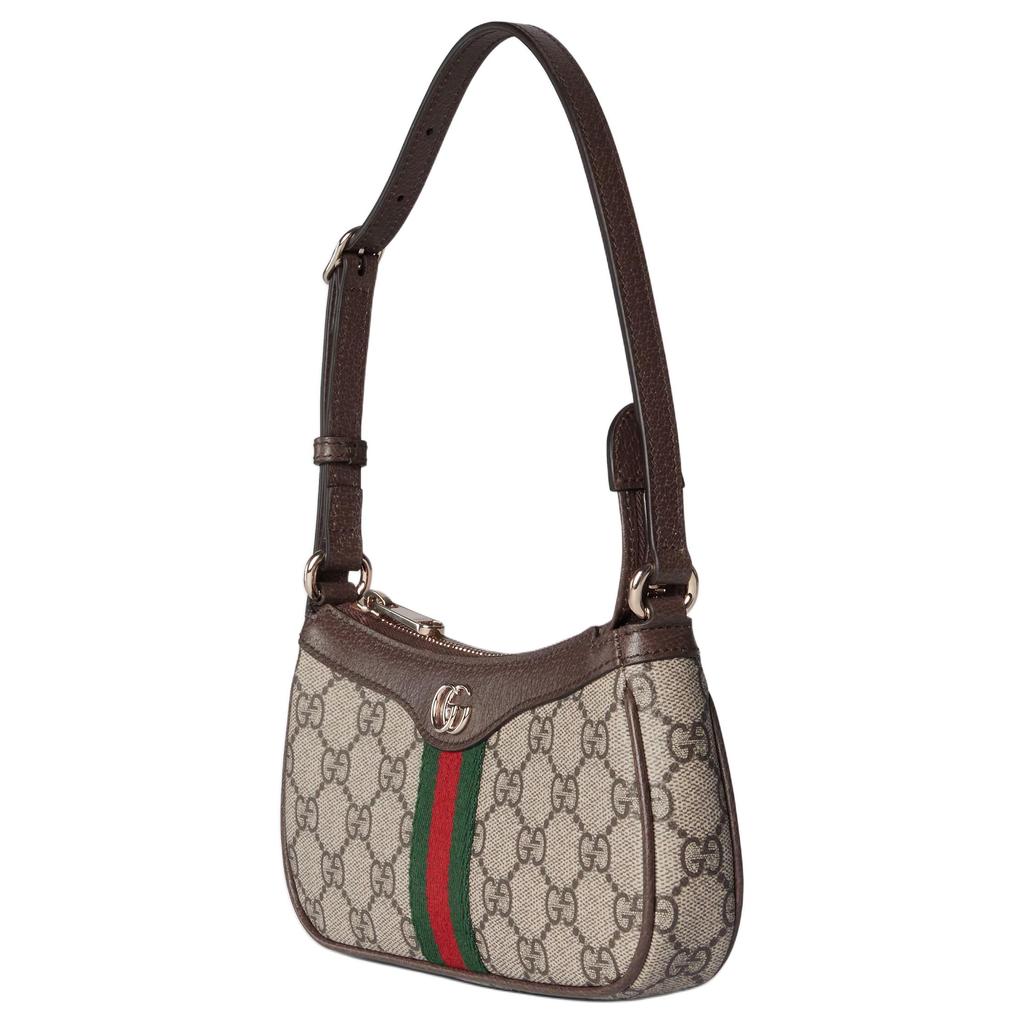 Gucci Ophidia Logo Classic Canvas And Leather Mini Shoulder Bag Women Shoulder Bag Beige Dark-Brown 838465-FAE0P-9746