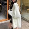 Women's Mink Fleece Hooded Cardigan Autumn Winter Thickened Warm Plush Knit Cardigan Jacket