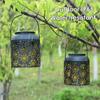 Tomshine Solar Lantern Outdoor Hanging Light Retro Metal Decorative Light Hollowed Out Flower Pattern Garden Landscape Lighting
