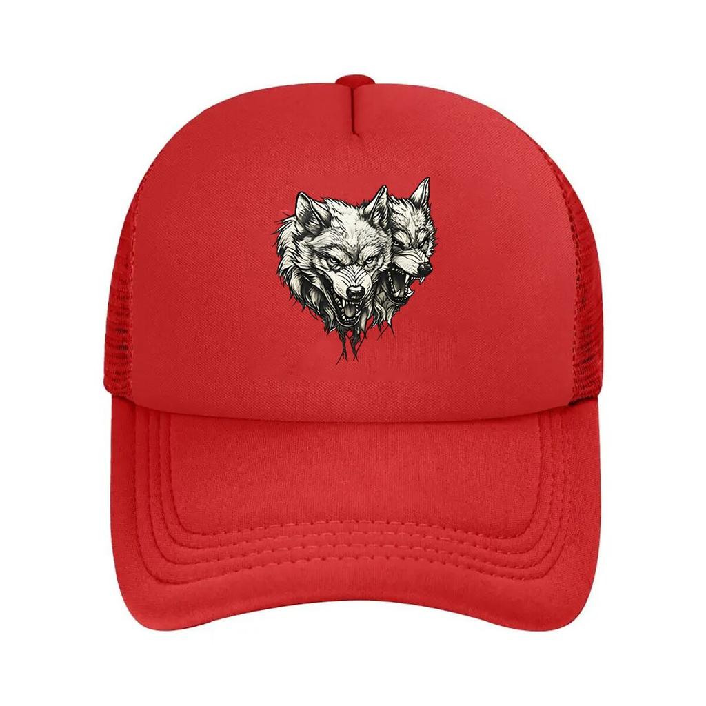 Unisexs Urban Streetwear with Cool Wolf Pattern Design Adjustable Snapback Flat Brim HighQuality Mesh Baseball Cap