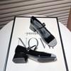 Design Silvery Glitter Women Mary Jane Shoes Casual Thick Heel  Spring Autumn Fashion Wedding Dancing Party Shoes