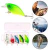 5Pcs 5.5CM/7G Minnow Fishing Lure with Tongue Hooks Glow-in-the-dark Plastic Artificial Bait Freshwater Saltwater Trout Bass Fishing Accessories