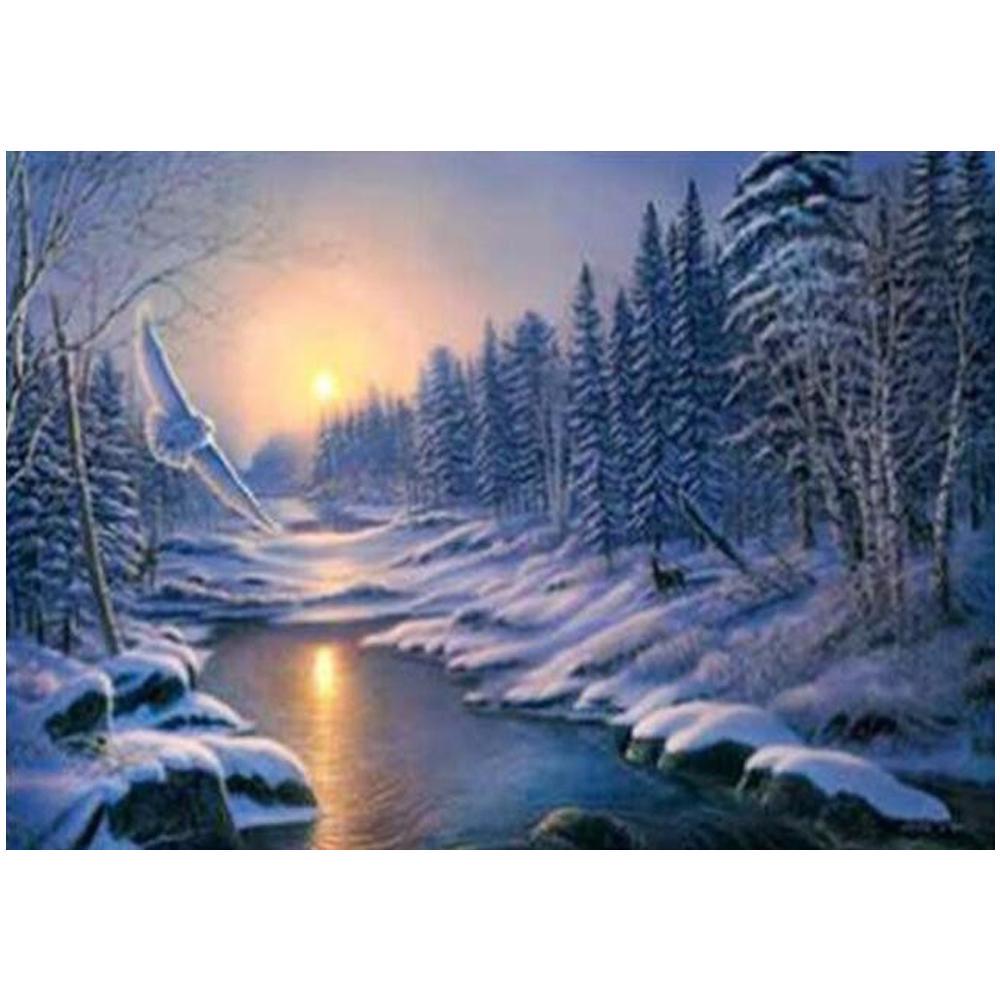 

ZOOYA 3D Алмазная вышивка Картина Вышивка крестом Круглый горный хрусталь Картина Закат