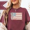 Coquette Patriotic Flag Shirt, USA Summer Graphic Tee, Subtle Patriotic Shirt, 4th of July Celebration