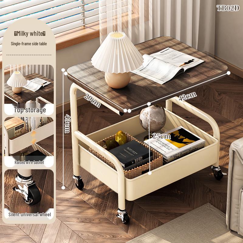 Beweglicher mehrstöckiger Snack- und Kaffeetisch: Faltbares Regal für Wohnzimmer & Schlafzimmer