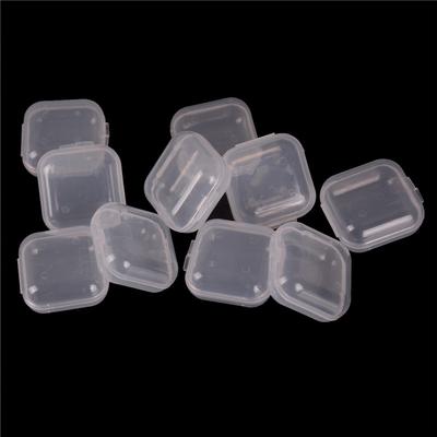 10Pcs Mini Clear Plastic Small Box Jewelry Earplugs Container Storage Box